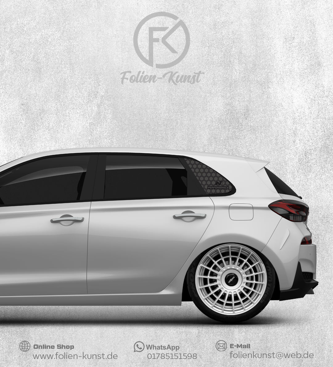 i30N C Säule Waben Universal Aufkleber N Performance Schriftzug #352