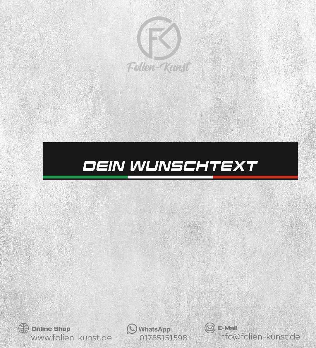Italia Scheibenkeil Aufkleber Windschutzscheibe mit Wunschtext