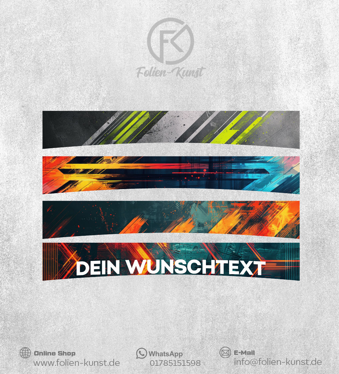 Scheibenkeil Digitaldruck mit Abstrakt Muster / Wunschtext #450