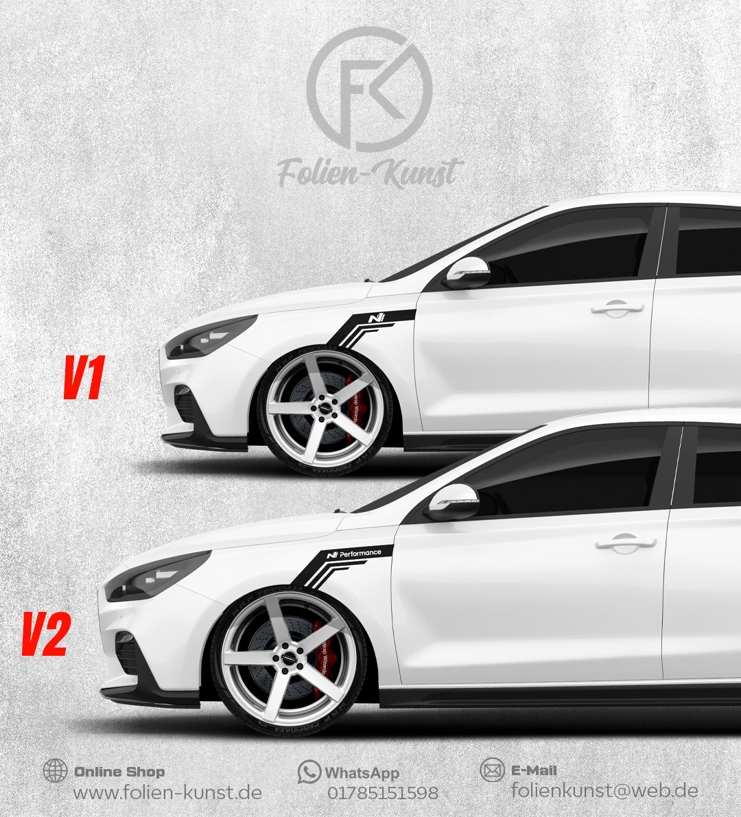N Performance Kotflügel Dekor Aufkleber Tuning