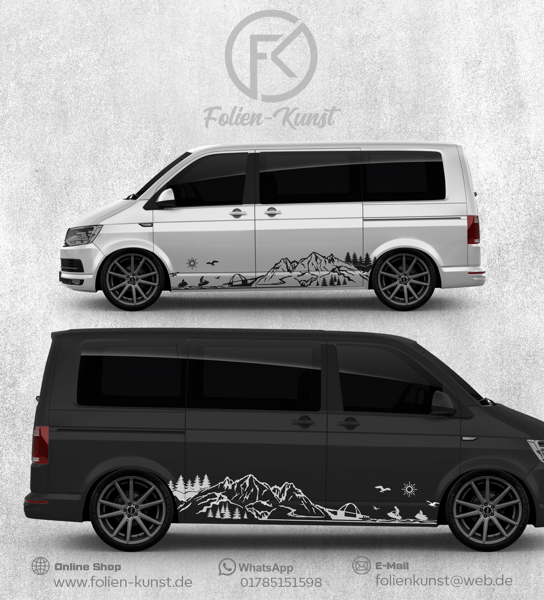 Landschaft Fahrzeug Seiten Dekor Berge Wasser Transporter Camping #327