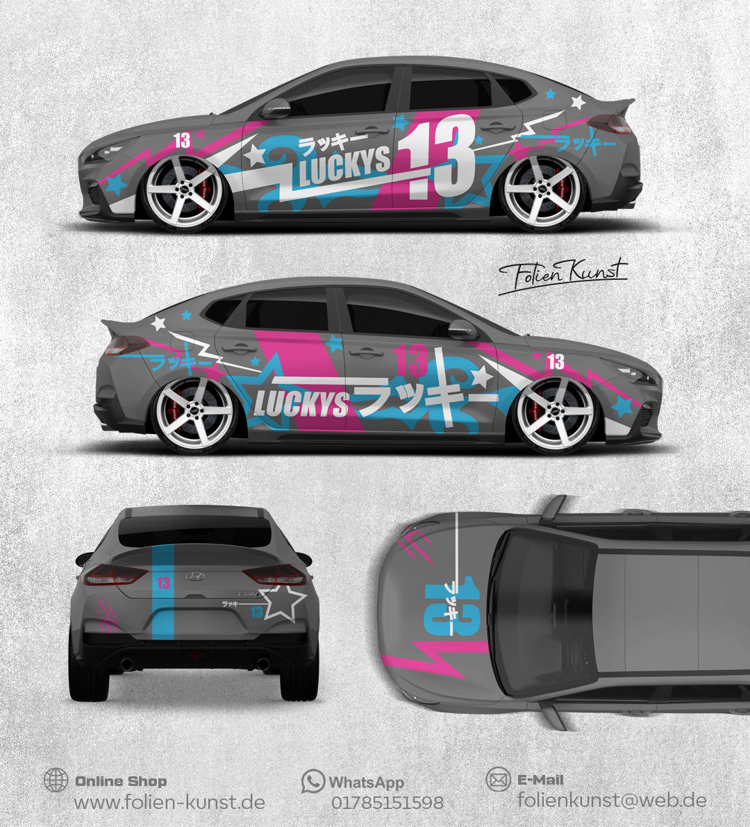 Luckys 13 Folien Dekor Tuning Design Aufkleber #342