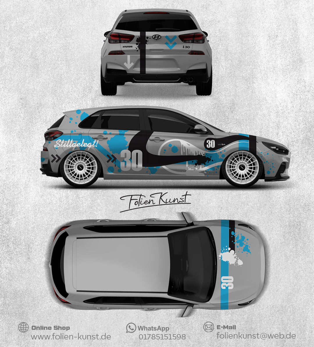 Teilfolierung Design Aufkleber Set Universal Tuning Dekor #338