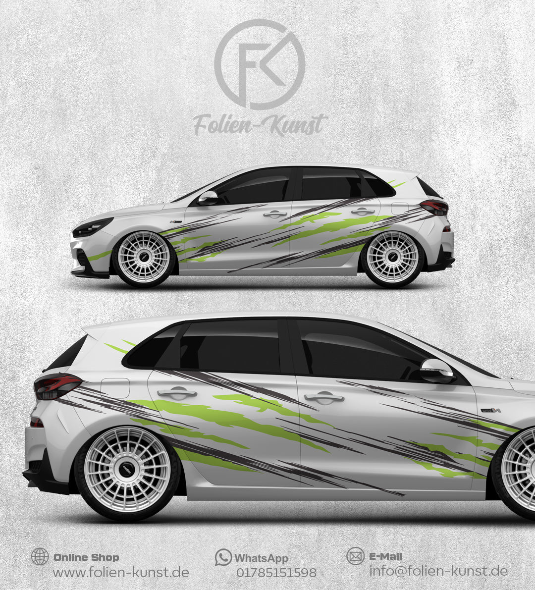 Monster Style Design Fahrzeug Aufkleber Set Tuning Folierung #417