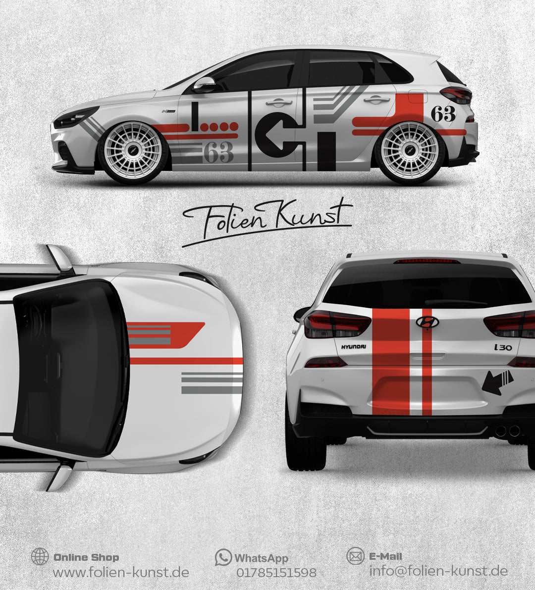 Motorsport Design Teilfolierung Universal Folienset #364