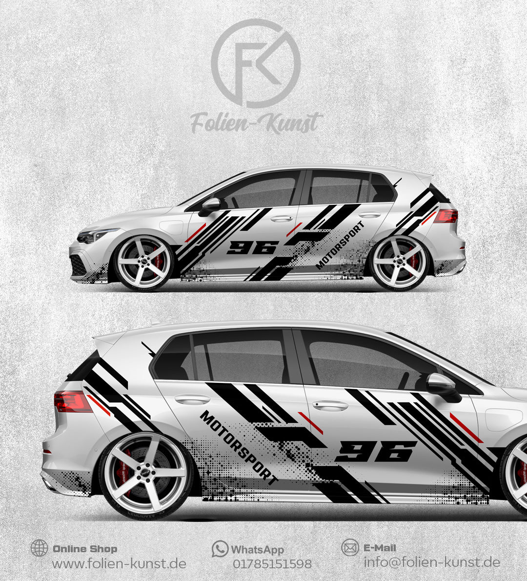 Motorsport Fahrzeug Foliendekor Universal Aufkleber Styling #384