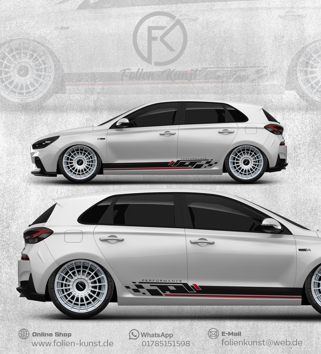 Style Performance Seitenstreifen Racing Auto Aufkleber #288