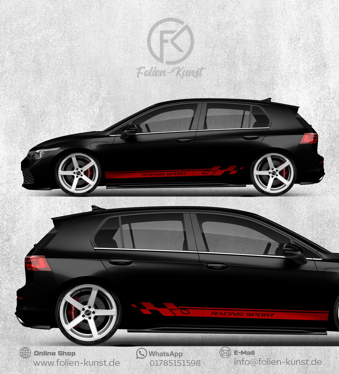 Racing Sport Seitenstreifen Design Aufkleber #441