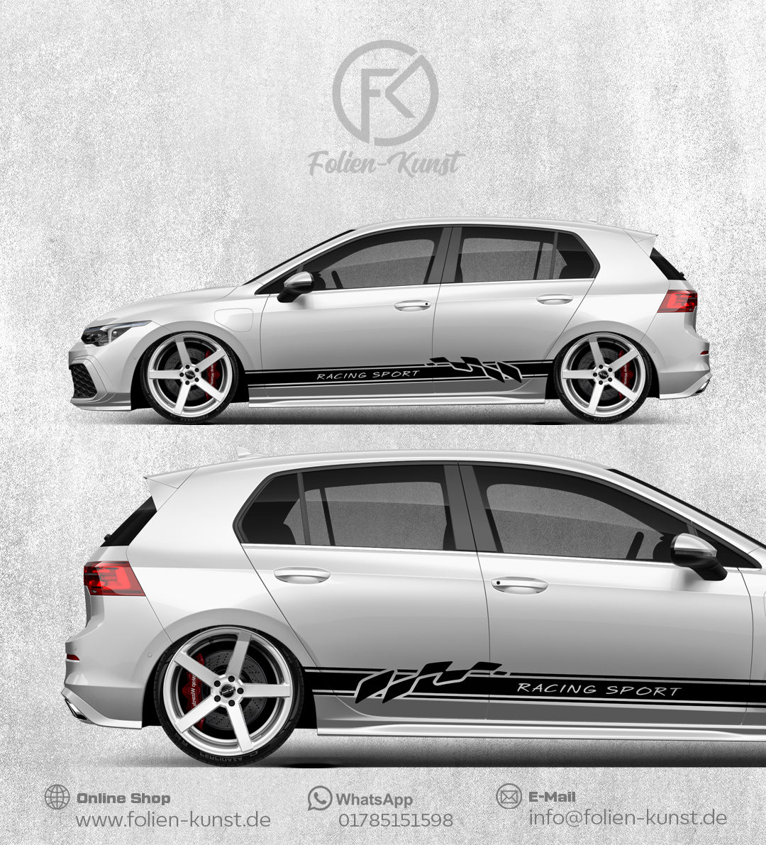 Racing Sport Seitenstreifen Design Aufkleber V2 #442