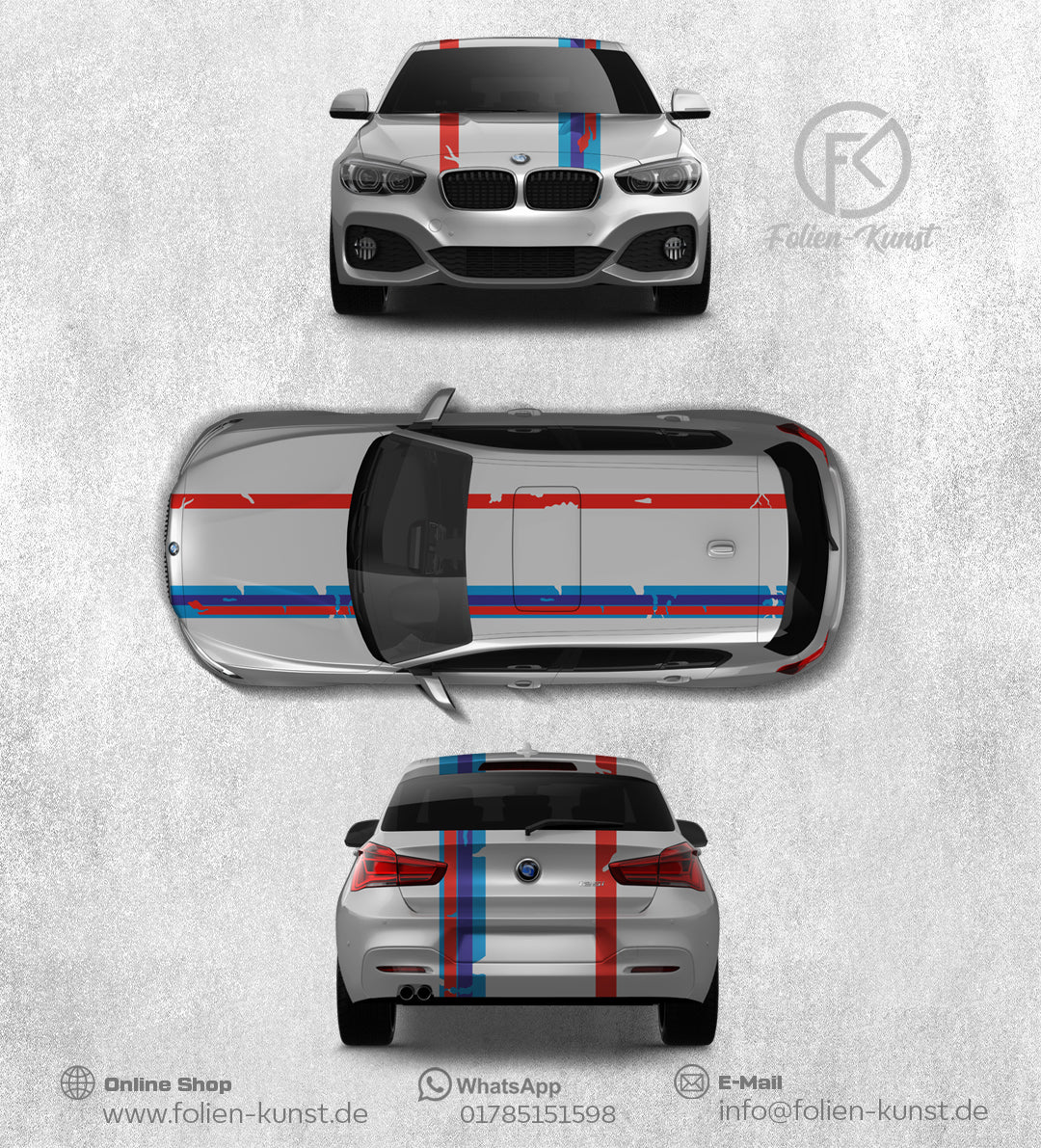 Rennstreifen Digitaldruck Aufklebet Set Fahrzeug Styling #388