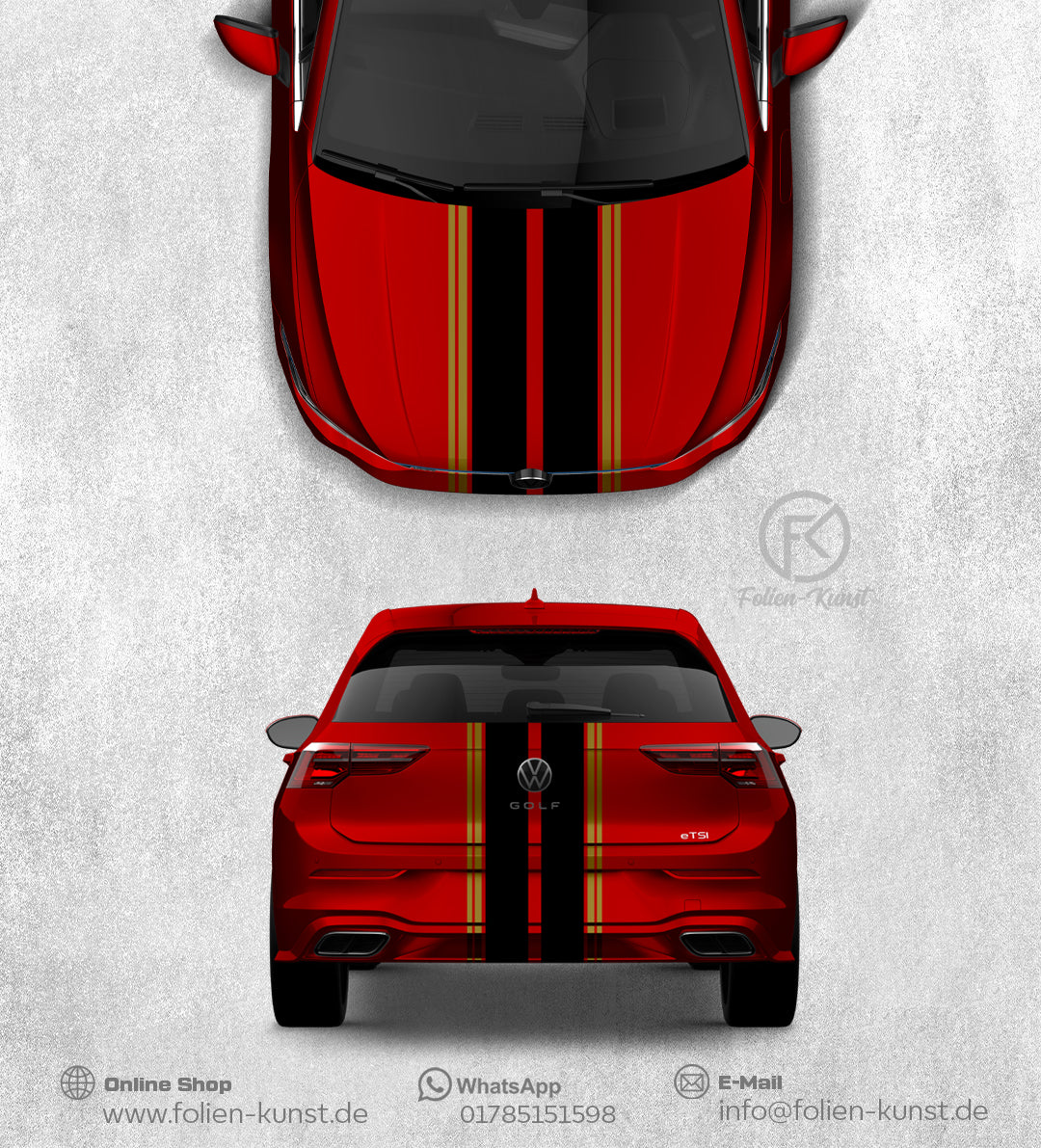 Rennstreifen Rallystreifen Tuning Aufkleber Fahrzeug Styling #389