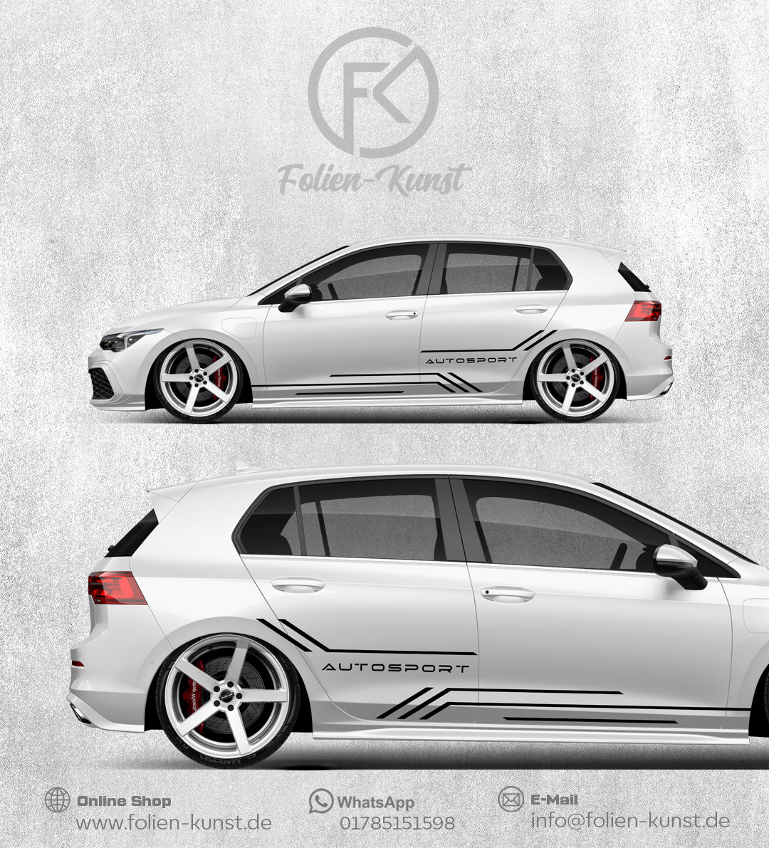 Folien Aufkleber Design Autosport Fahrzeug Tuning Styling #372