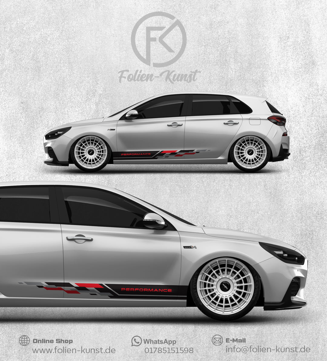 Performance Seitenstreifen Aufkleber Dekor Digitaldruck #385