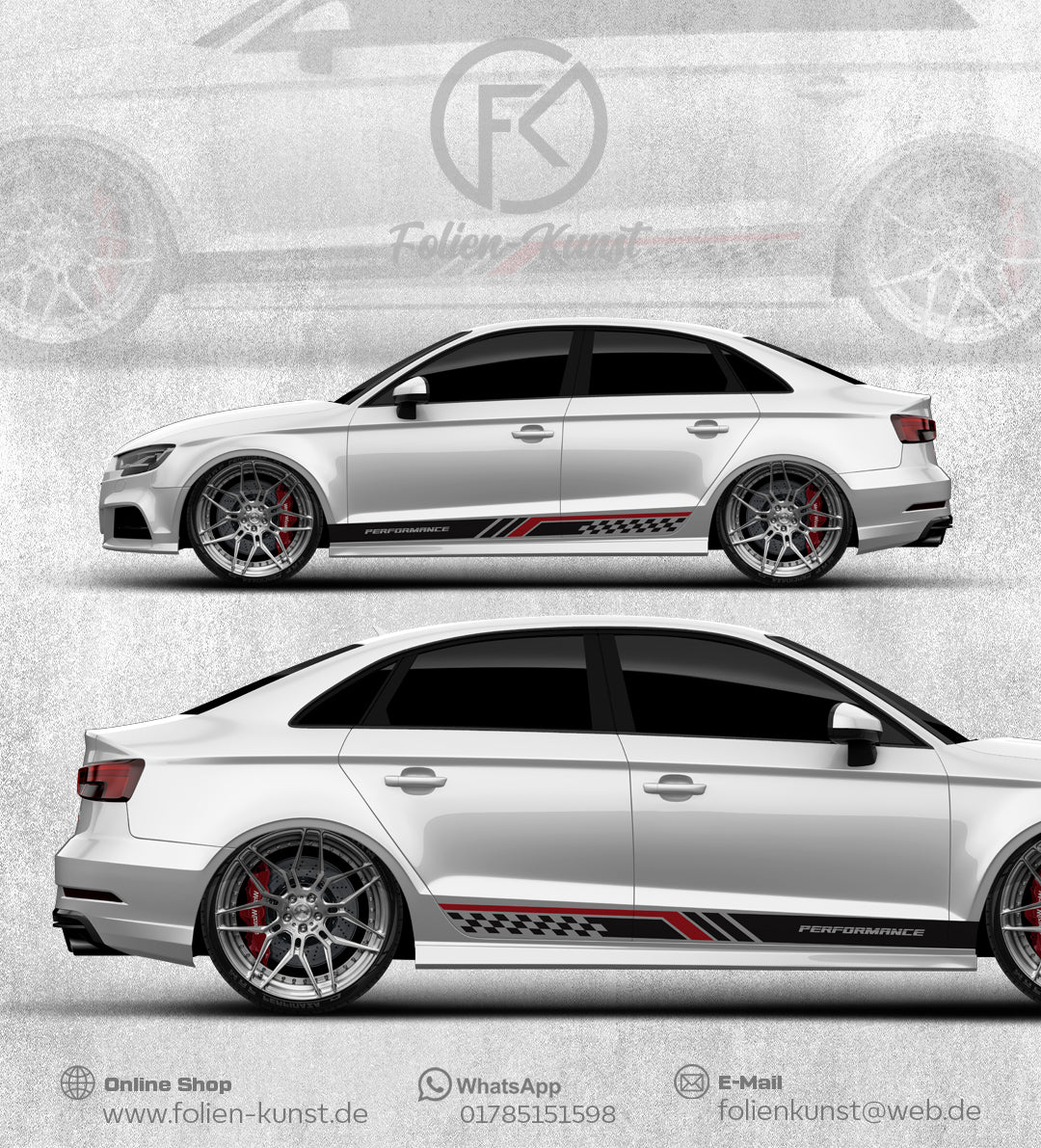 Performance Racing Seitenstreifen Auto Dekor Aufkleber #291