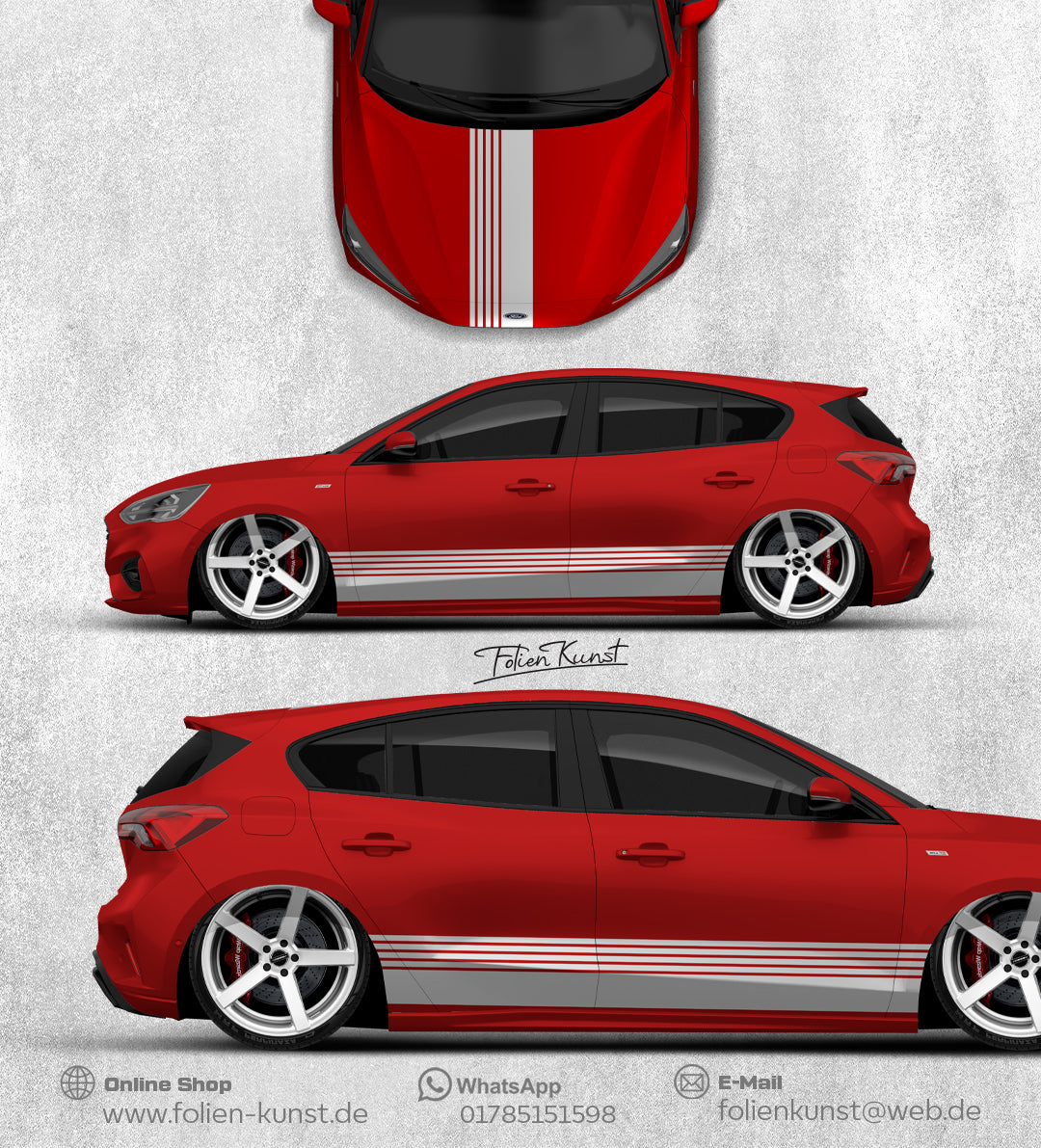 Seitenstreifen & Rennstreifen Set Universal Aufkleber #361