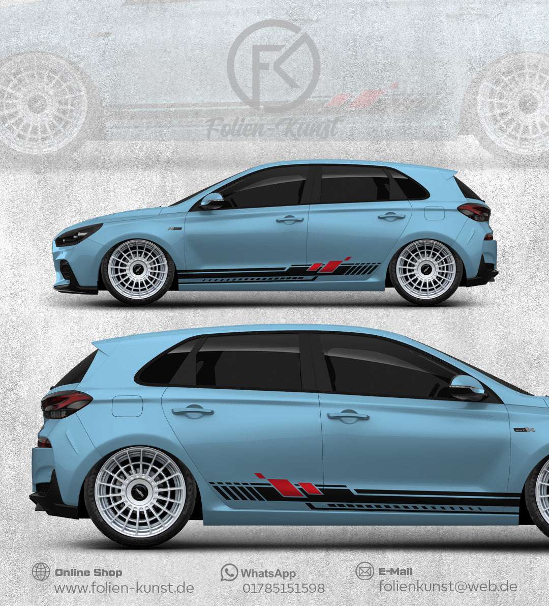 Auto Tuning Seitenstreifen Styling Dekor Aufkleber #296