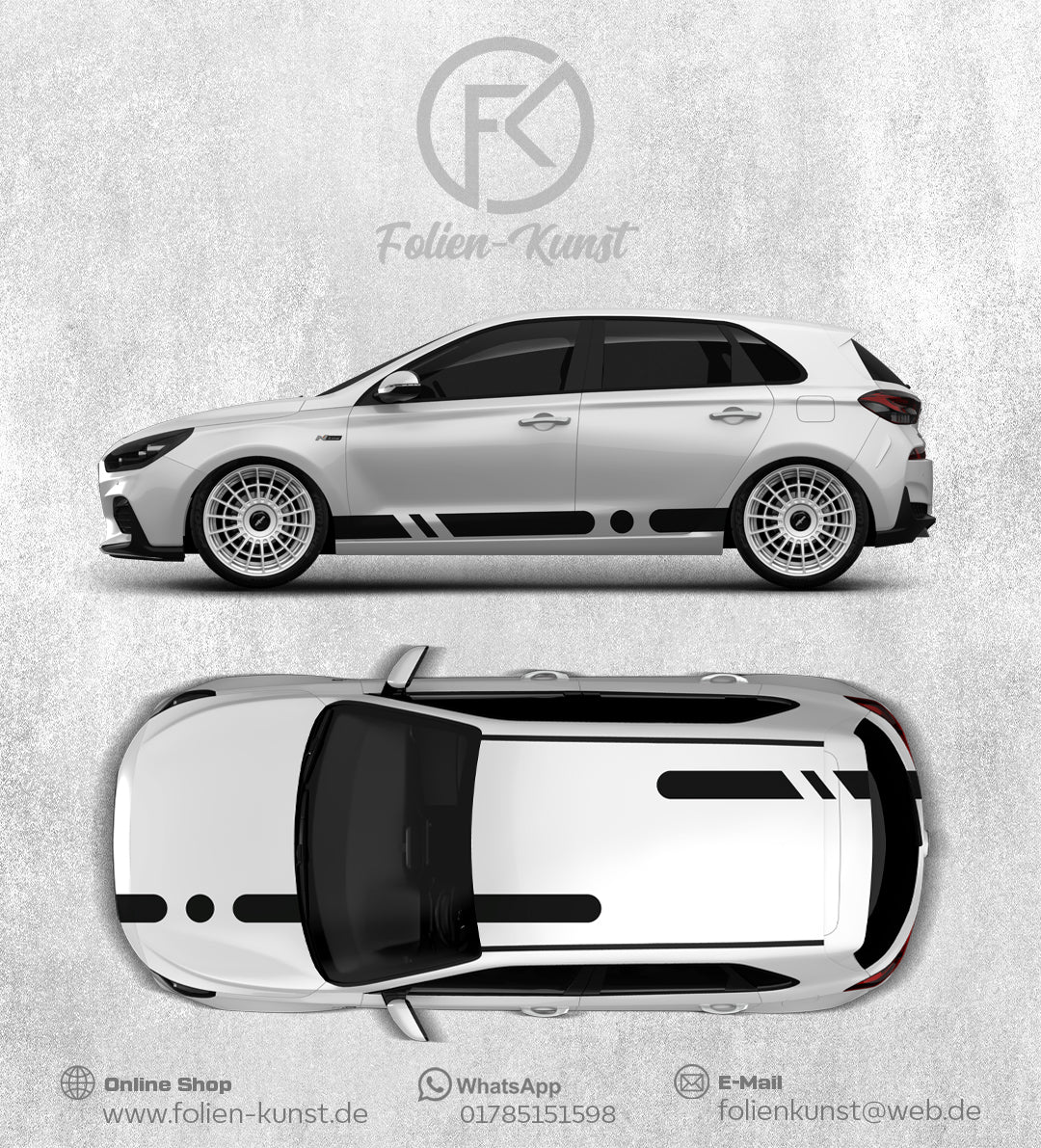 Seitenstreifen Set Point Dekor Design Styling Aufkleber #334