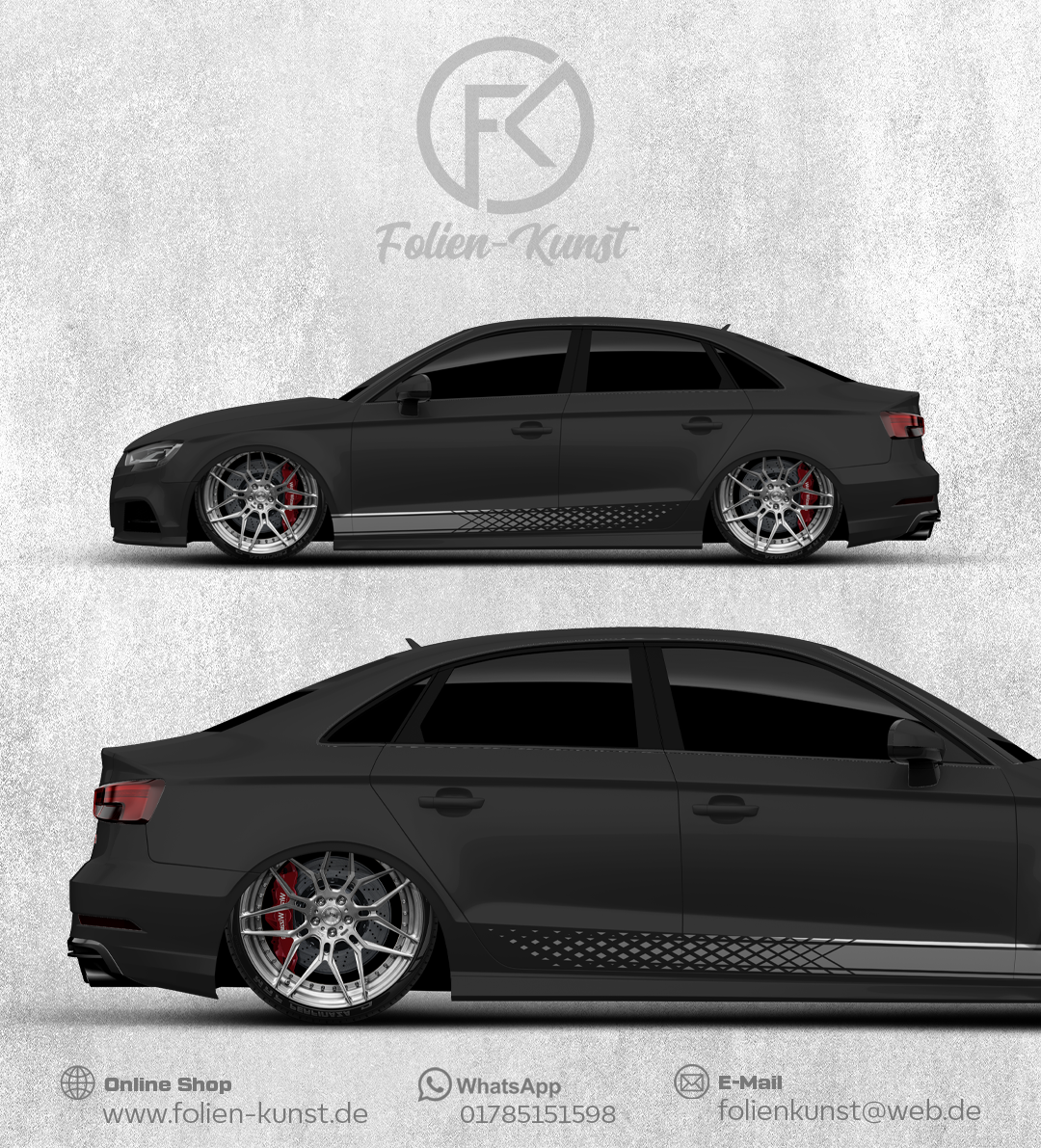 Universal Fahrzeug Seitenstreifen Design Aufkleber #357