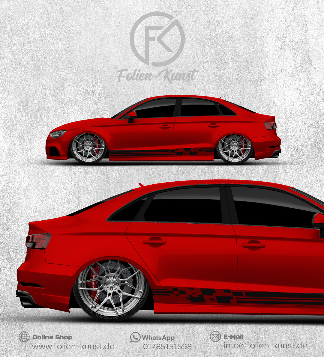 Tuning Seitenstreifen Fahrzeug Streifen Aufkleber #369