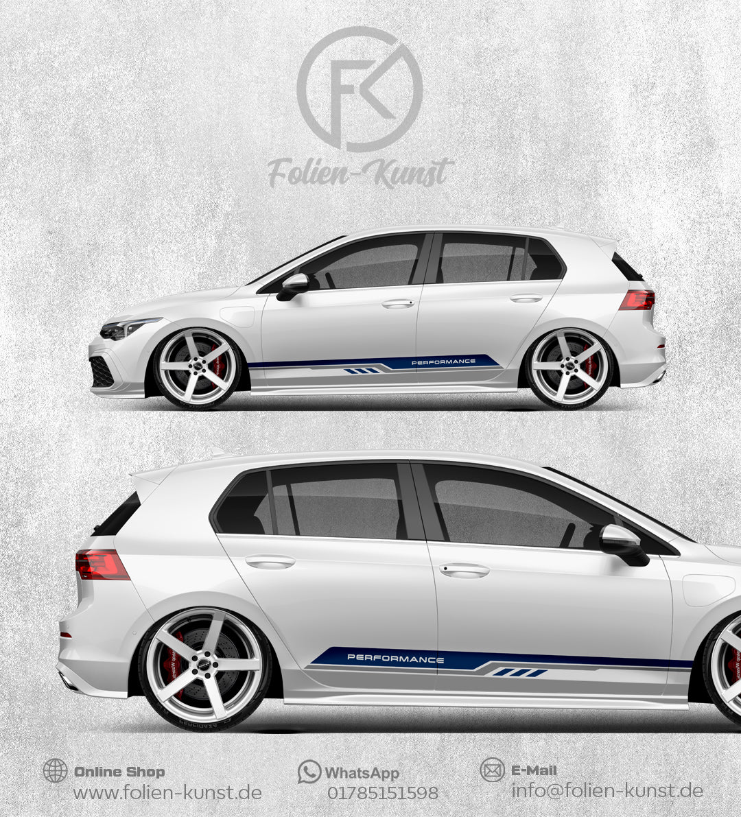 Performance Seitenstreifen Styling Aufkleber Digitaldruck  #410