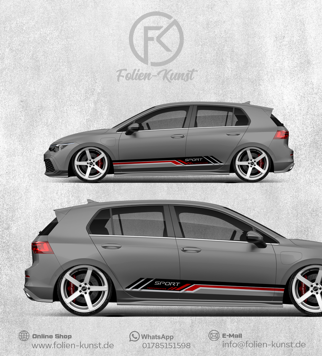 Sport Performance Seitenstreifen Design Aufkleber Digitaldruck #411