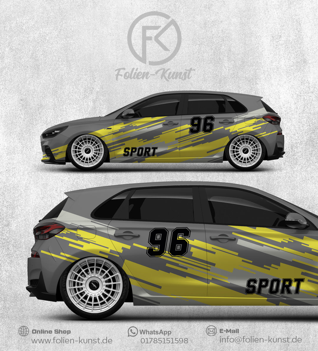 Motorsport 96 Folien Dekor Auto Folienrung Design #402