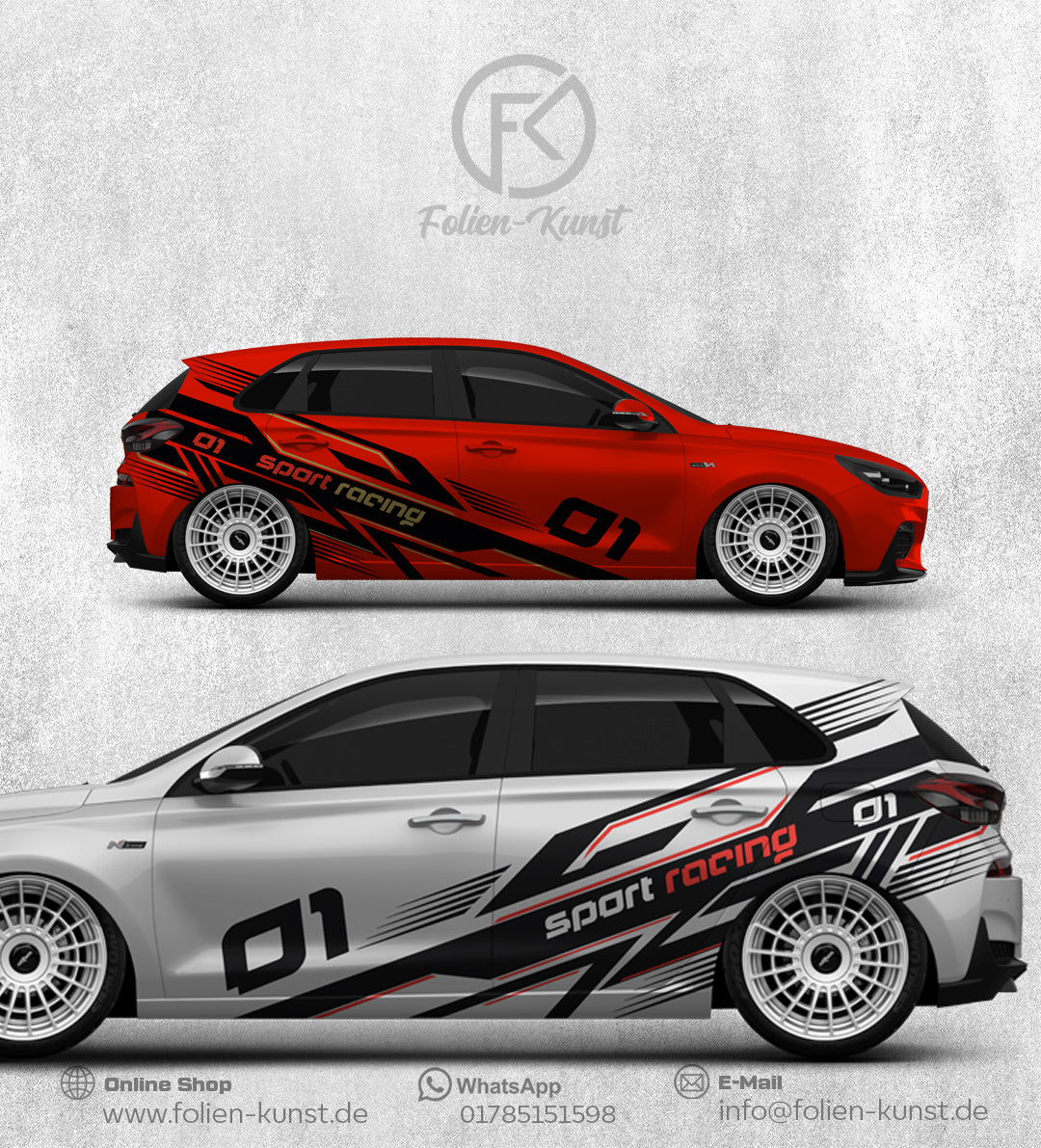 Motorsport Racing Folien Dekor Fahrzeug Design Folierung #435