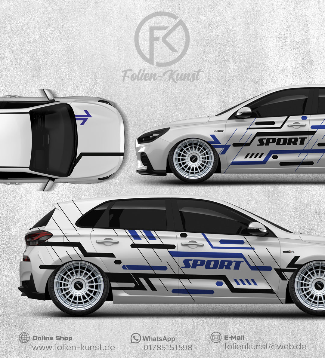 Two Face Tuning Design Aufkleber Set Universal Style Dekor #303