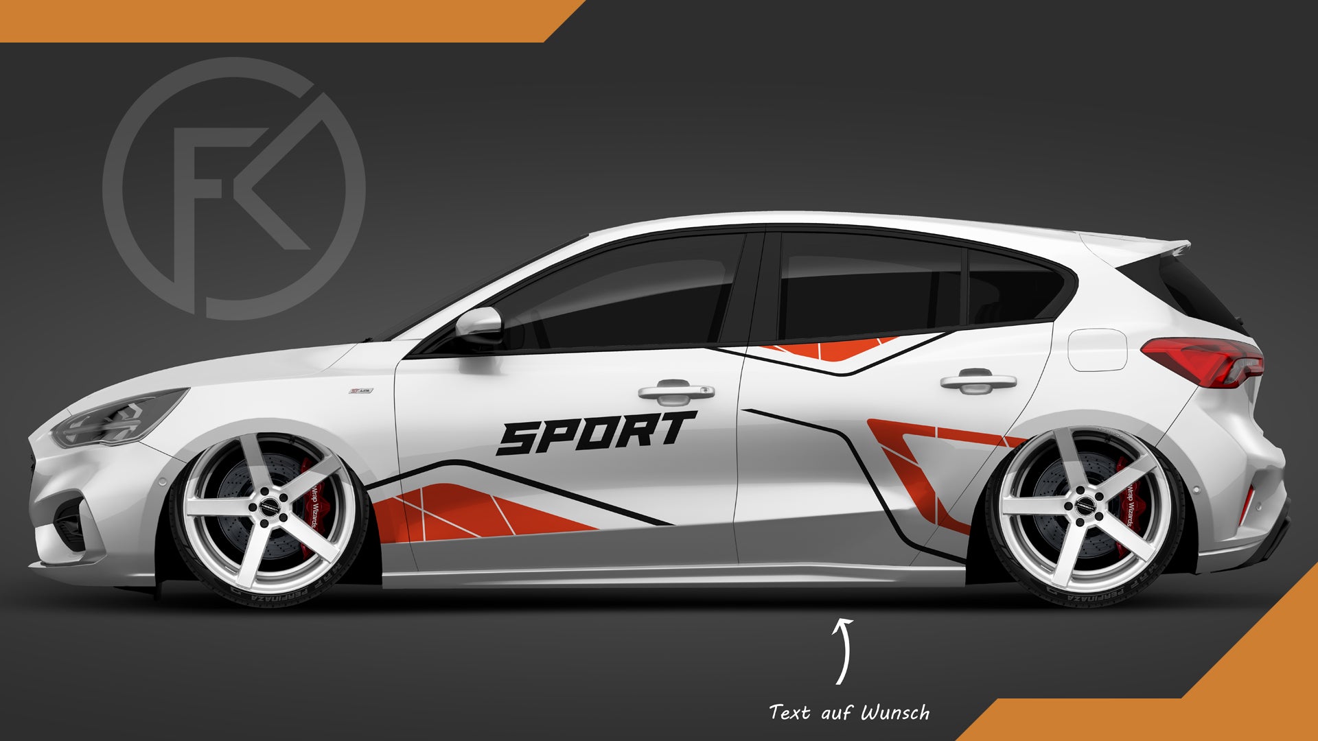 Abstrakt Auto Car Wrapping Folien Streifen Sport Dekor Set Wellen Styling