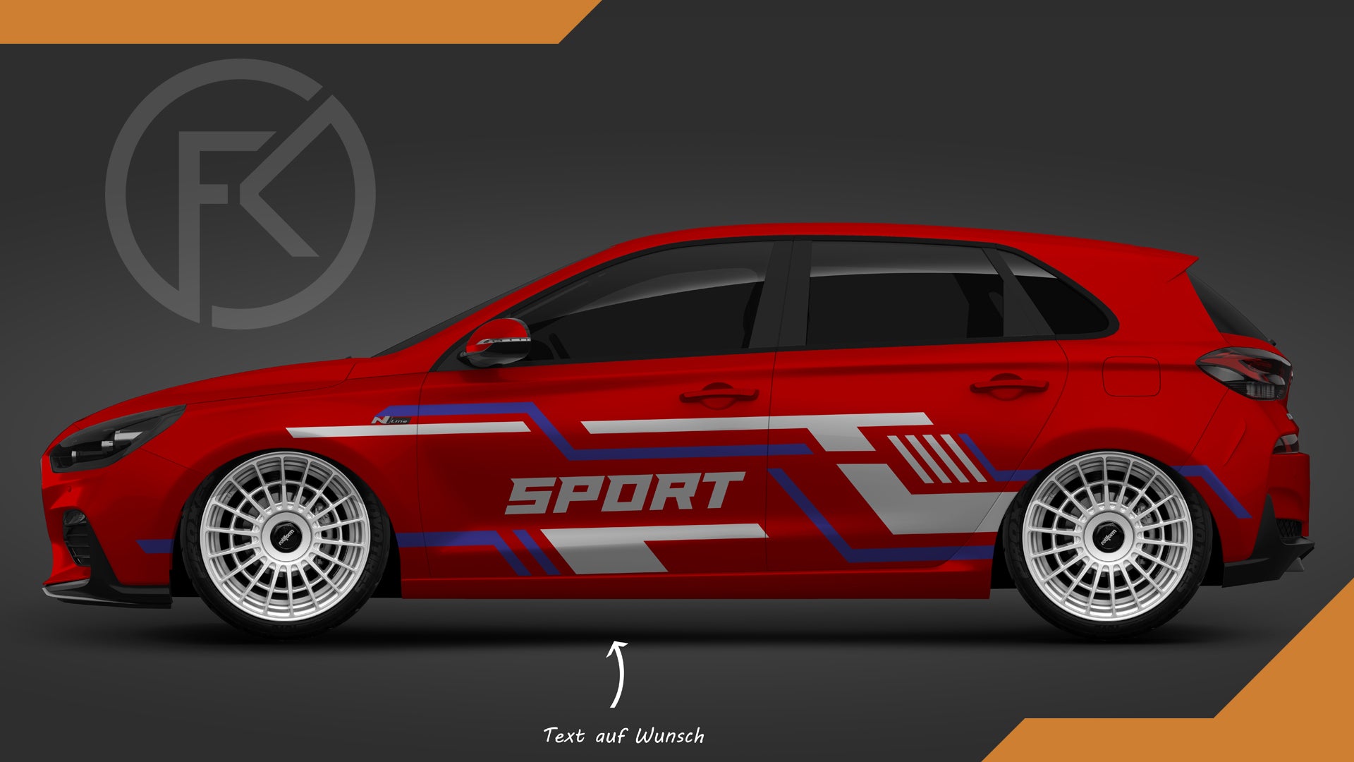 Sport Auto Wrapping Folien Streifen Car Dekor Set Styling