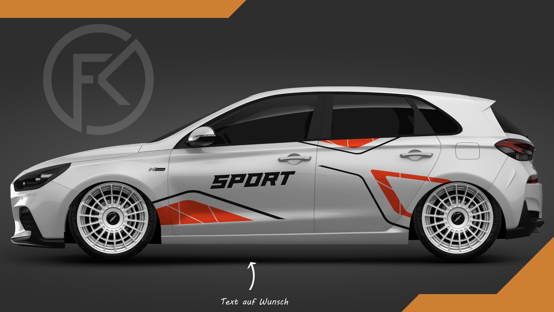 Abstrakt Auto Car Wrapping Folien Streifen Sport Dekor Set Wellen Styling