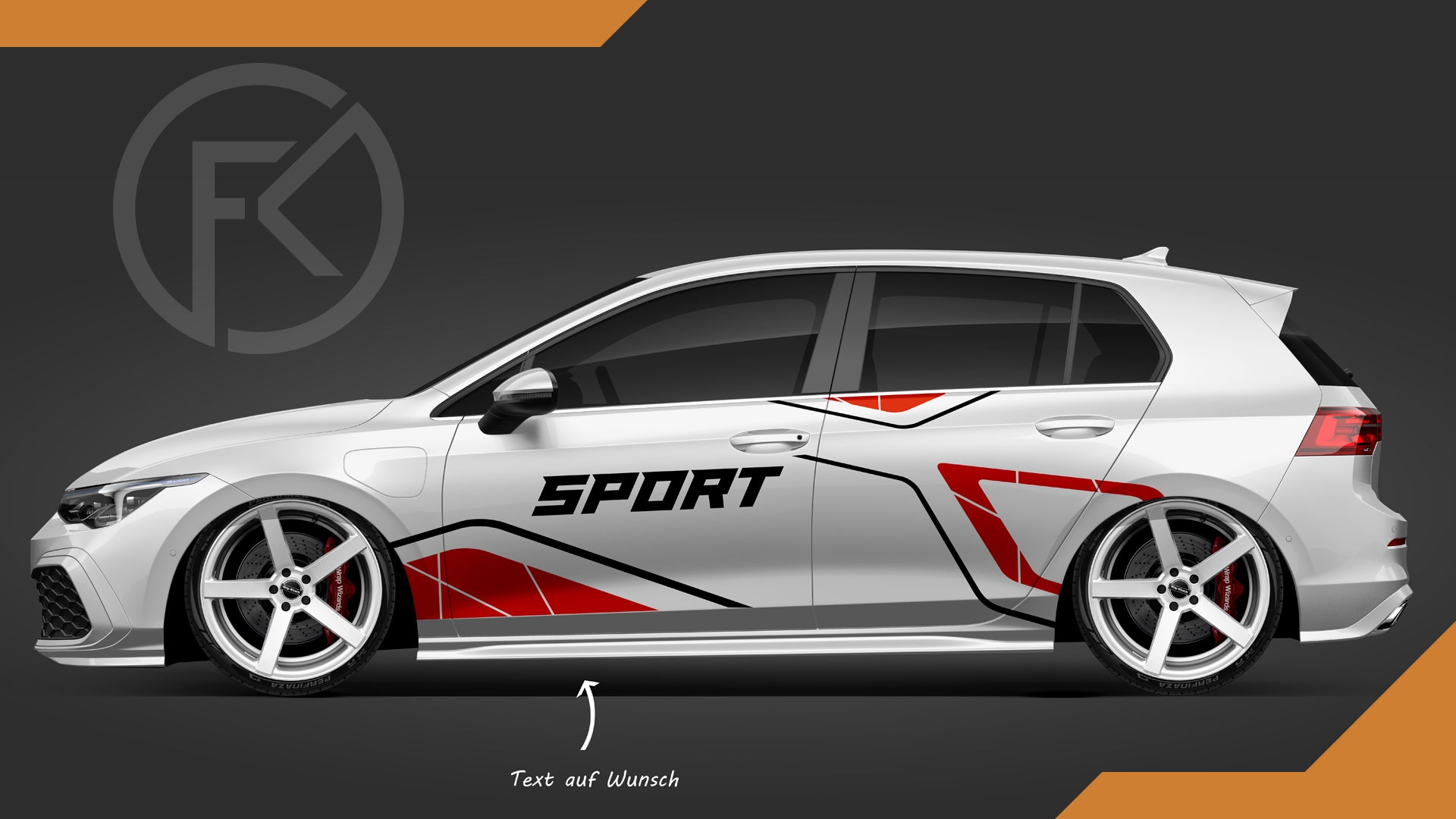 Abstrakt Auto Car Wrapping Folien Streifen Sport Dekor Set Wellen Styling