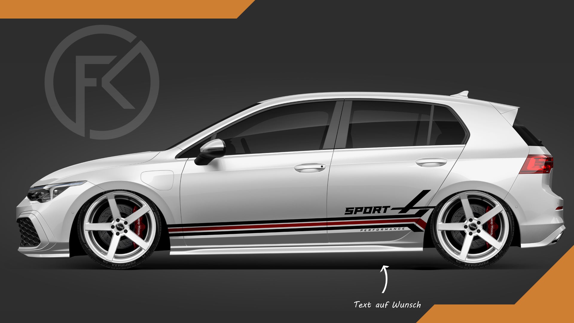 Seitenstreifen Abstrakt Folie Dekor Set Sport Performance Styling CarWrapping