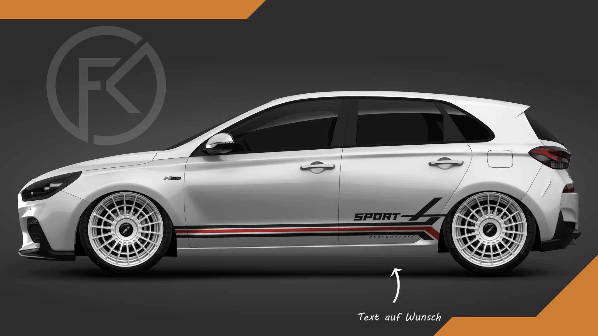 Seitenstreifen Abstrakt Folie Dekor Set Sport Performance Styling CarWrapping