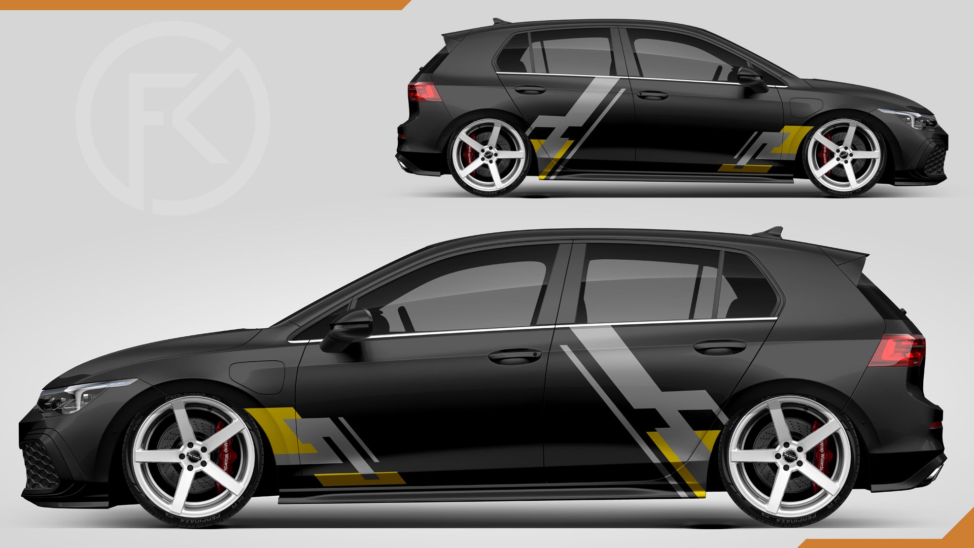 Abstrakt CarWrapping Styling Dekor Set Universal Design Aufkleber #071