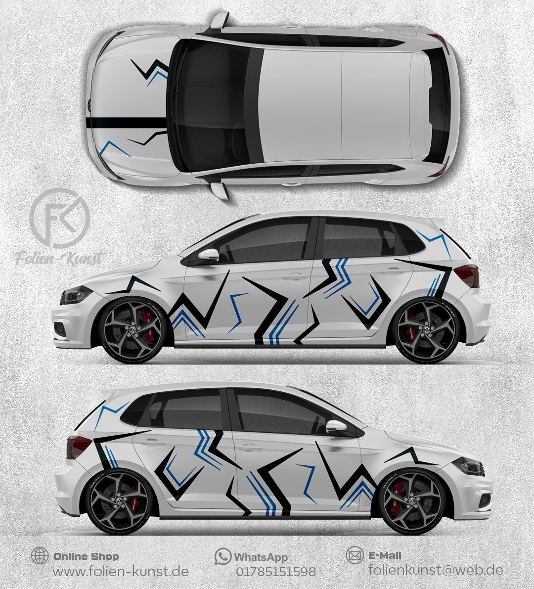 Auto Dekor Aufkleber Abstraktdesign Folierung Styling #190