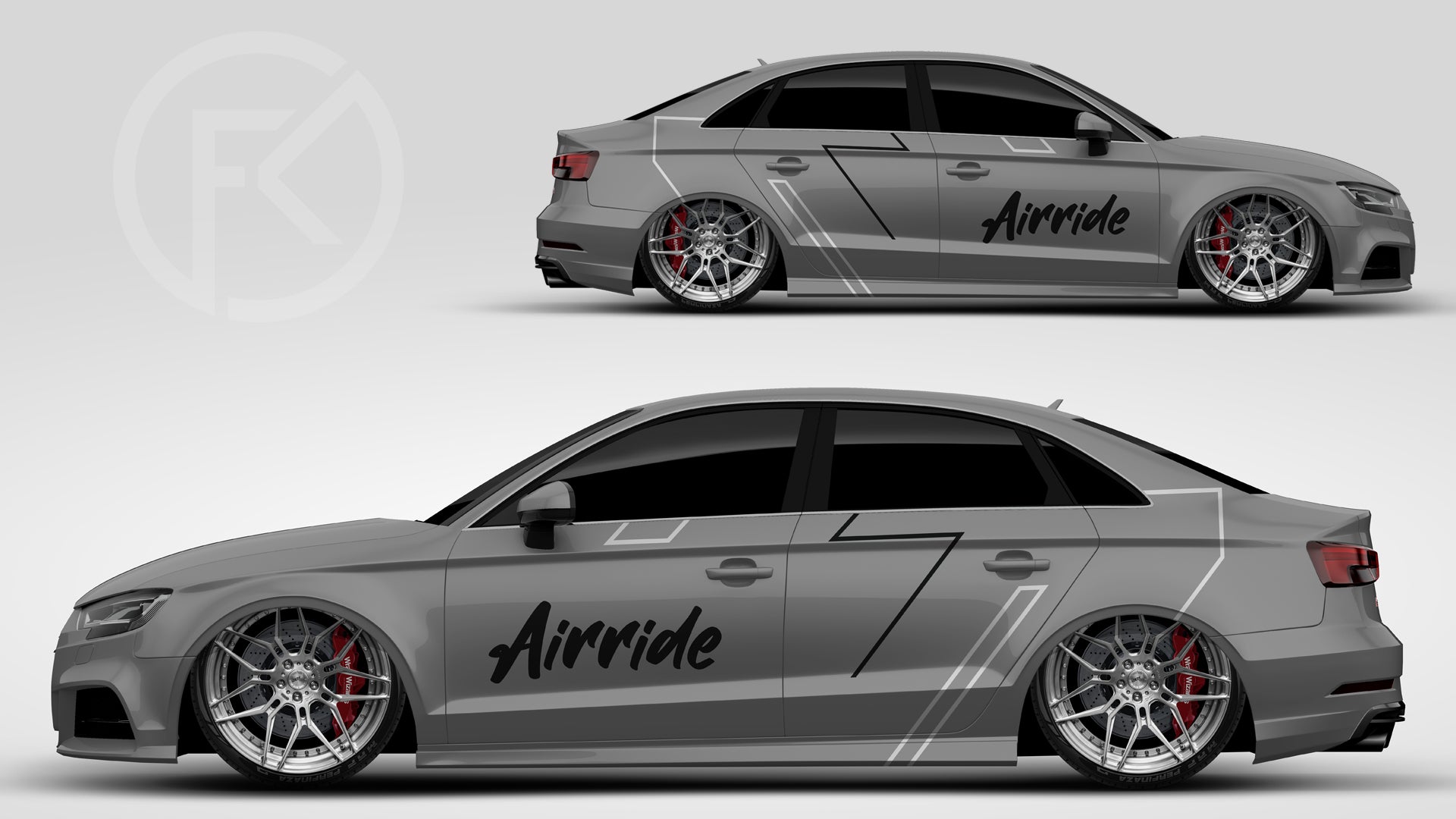 Airride Folien Dekor Kit Fahrzeug Aufkleber Style Wrapping Set #090