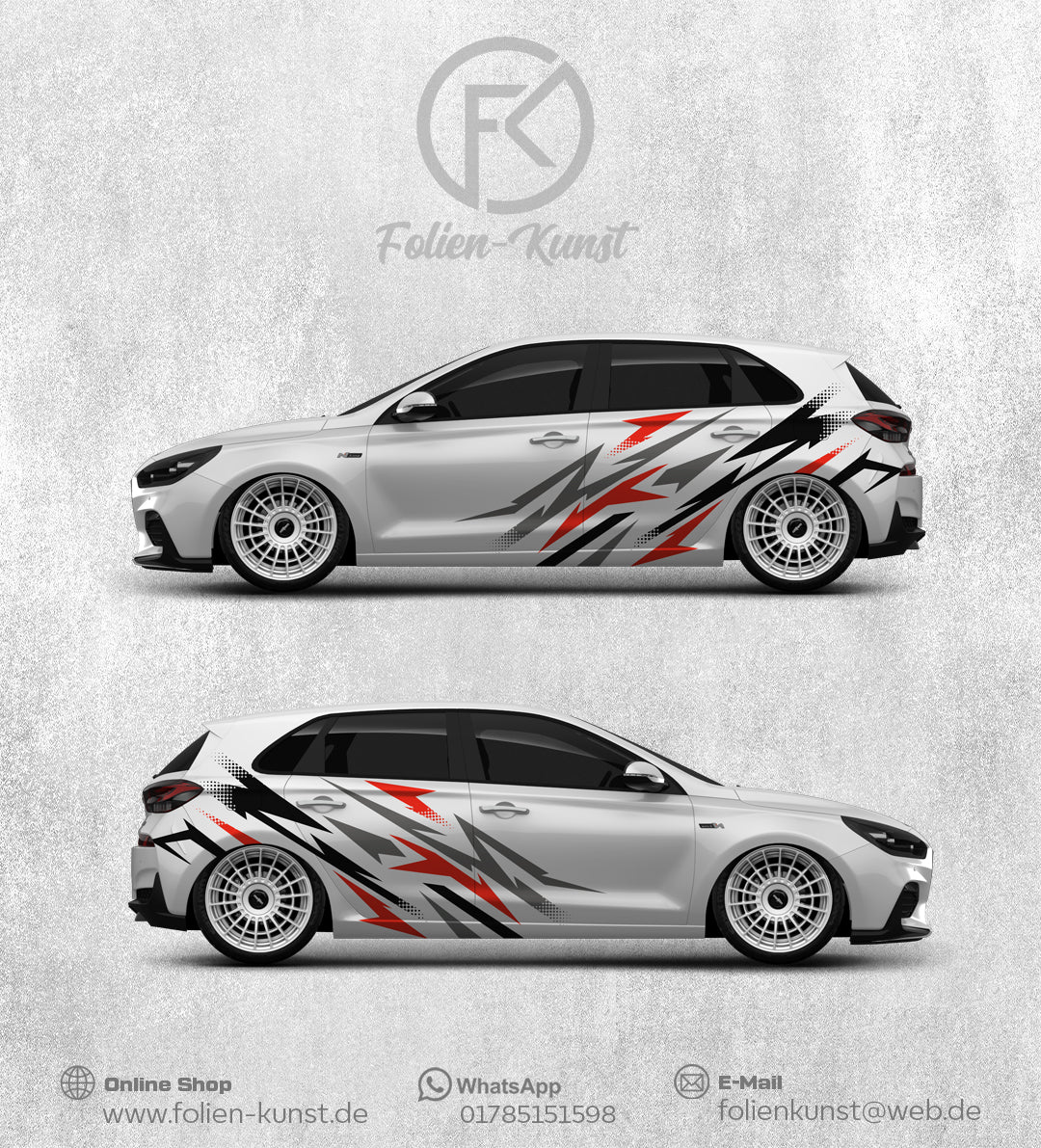 CrazyArt Style Fahrzeug Dekor Aufkleber Set Design Tuning #171