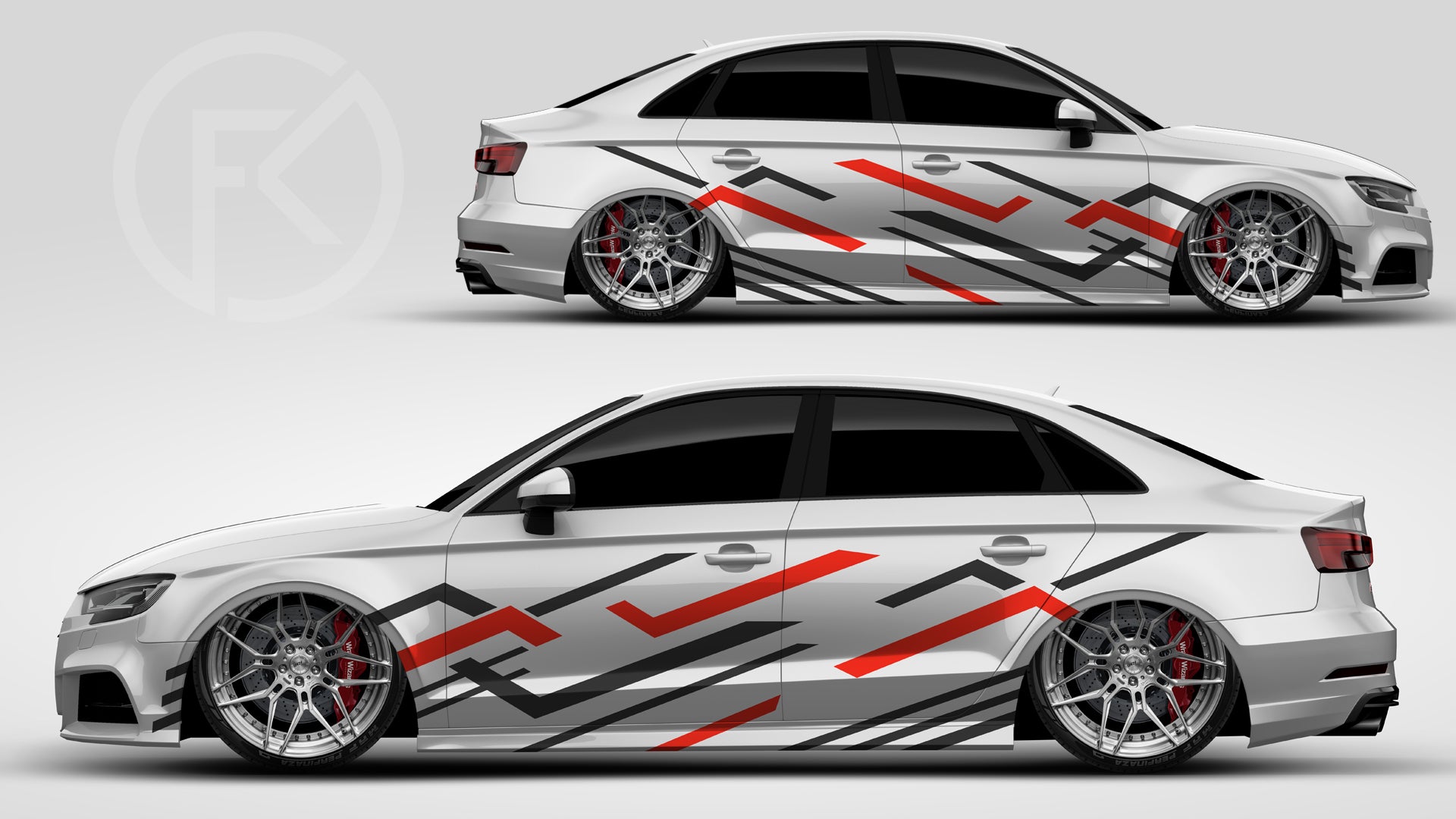 Styling StreifenDekor Aufkleber Set Universal für alle Fahrzeuge Auto Tuning #145