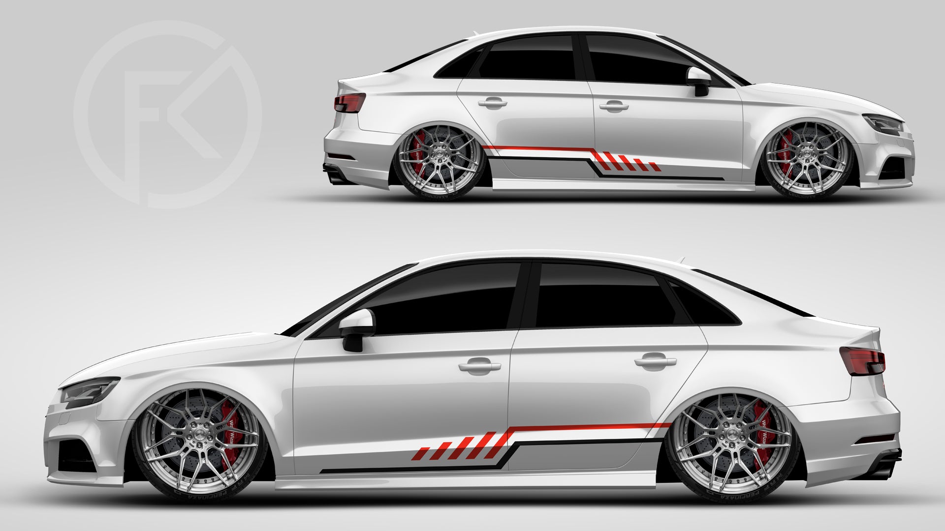 Seitenstreifen Seitendekor Fahrzeug Aufkleber Sidestripe #086