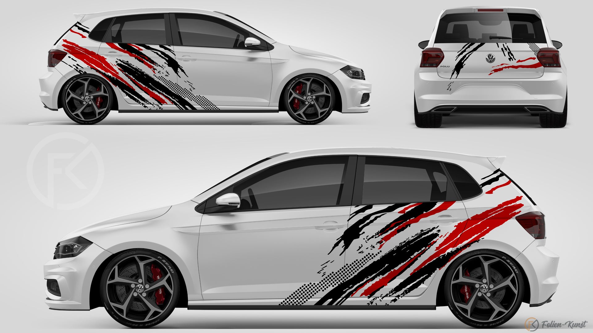 Brush Folien Aufkleber Dekor WrapKit Auto Tuning Styling #115