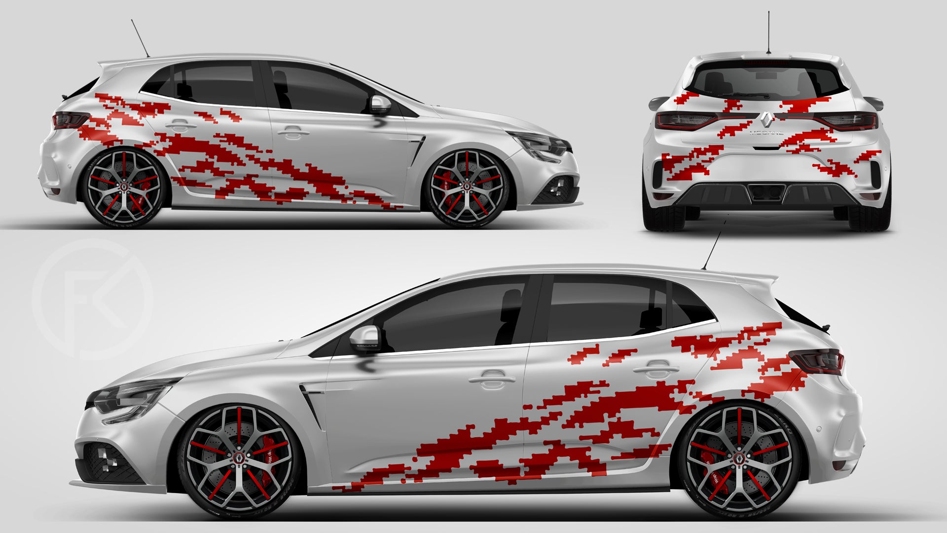 Pixel Camouflage Design Aufkleber Set Universal für alle Fahrzuge #146