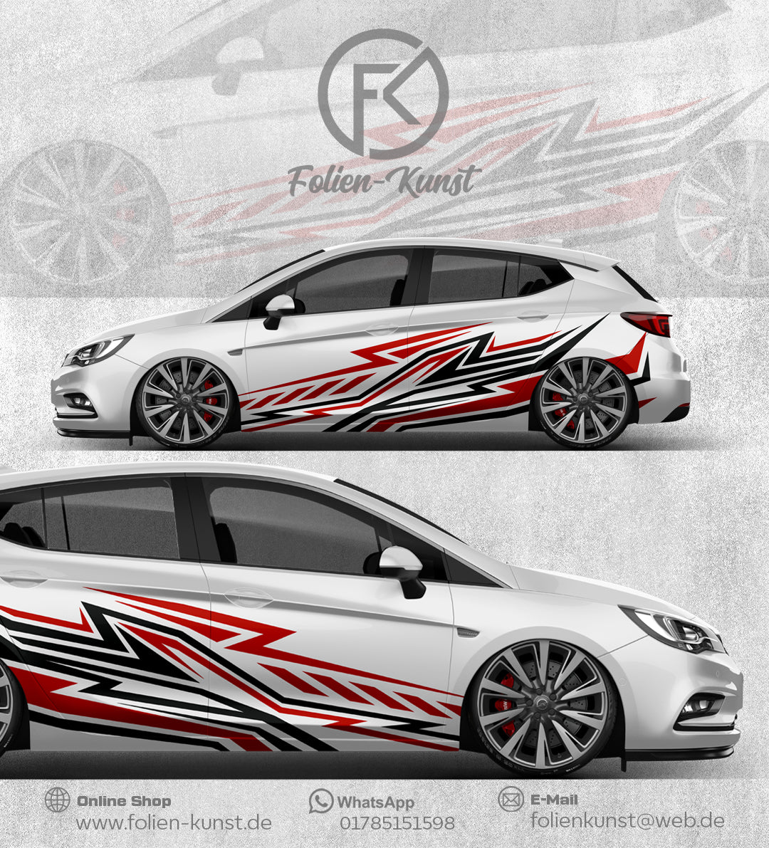 Abstrakt Crazy Folien Design 2.0 Tuning Aufklebet Set Universal #255