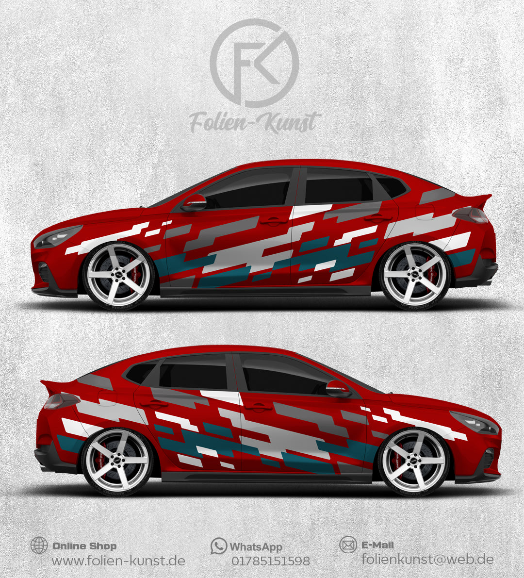 Folien Seiten Dekor Fahrzeugstyling CarWrap Design #229