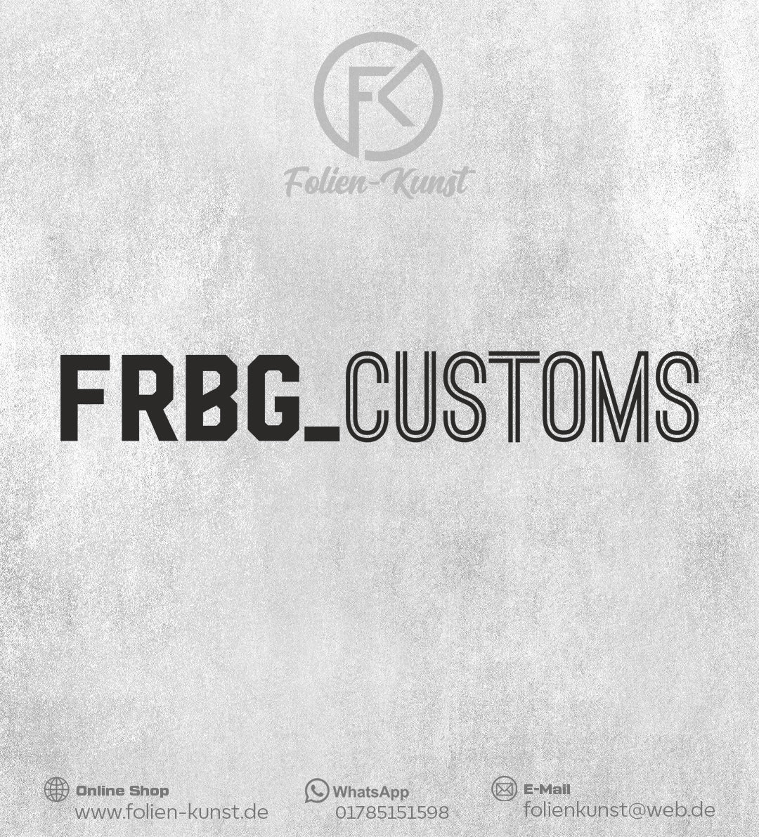 FBRG Customs Schriftzug Aufkleber Sticker