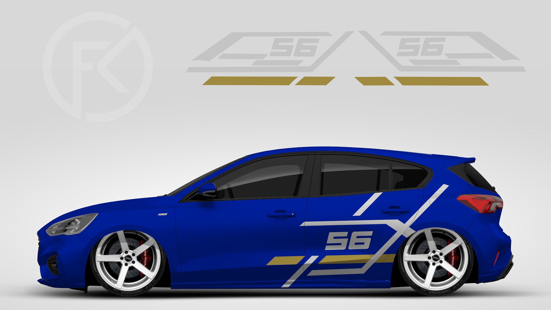 Universal Auto Seiten Aufkleber Dekor Design Set für alle Fahrzeuge #100