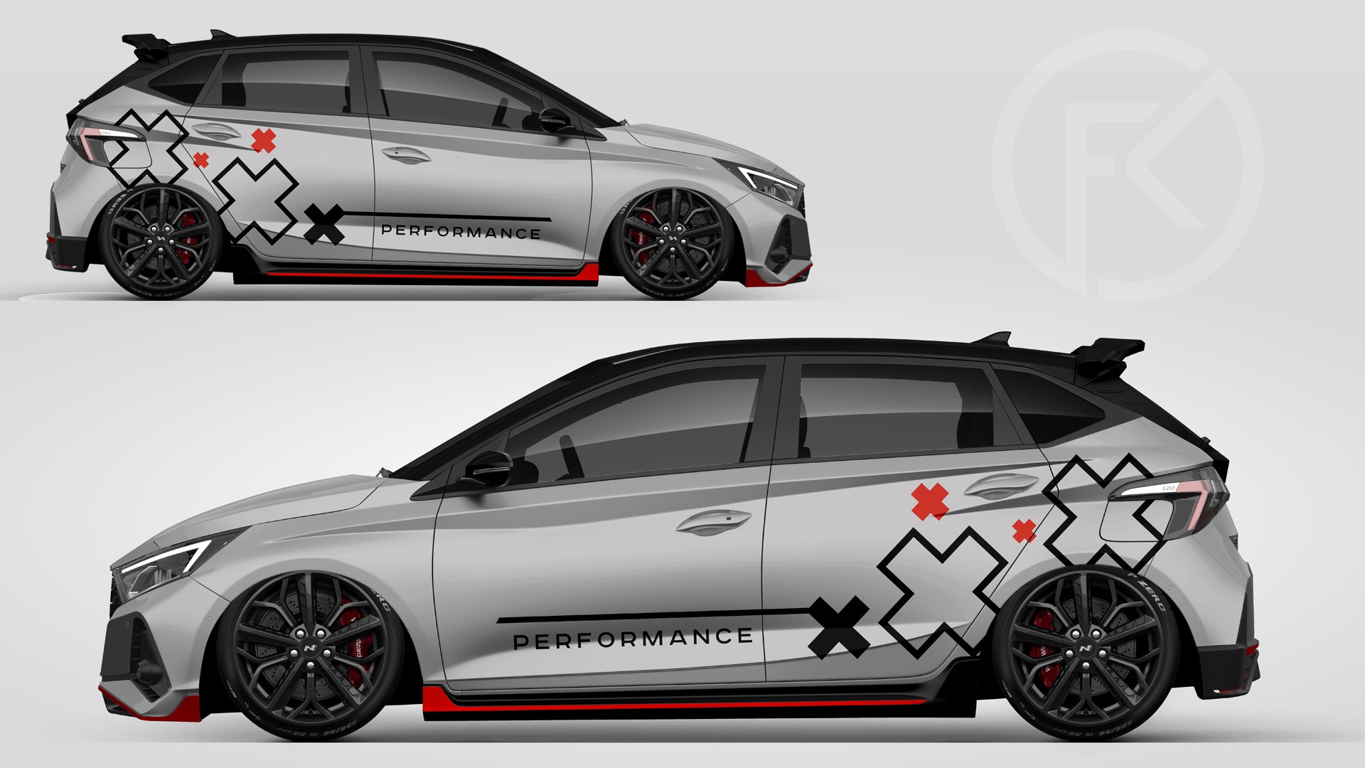 Auto Foliendekor Aufkleber Car Streifen CarWrapping #078