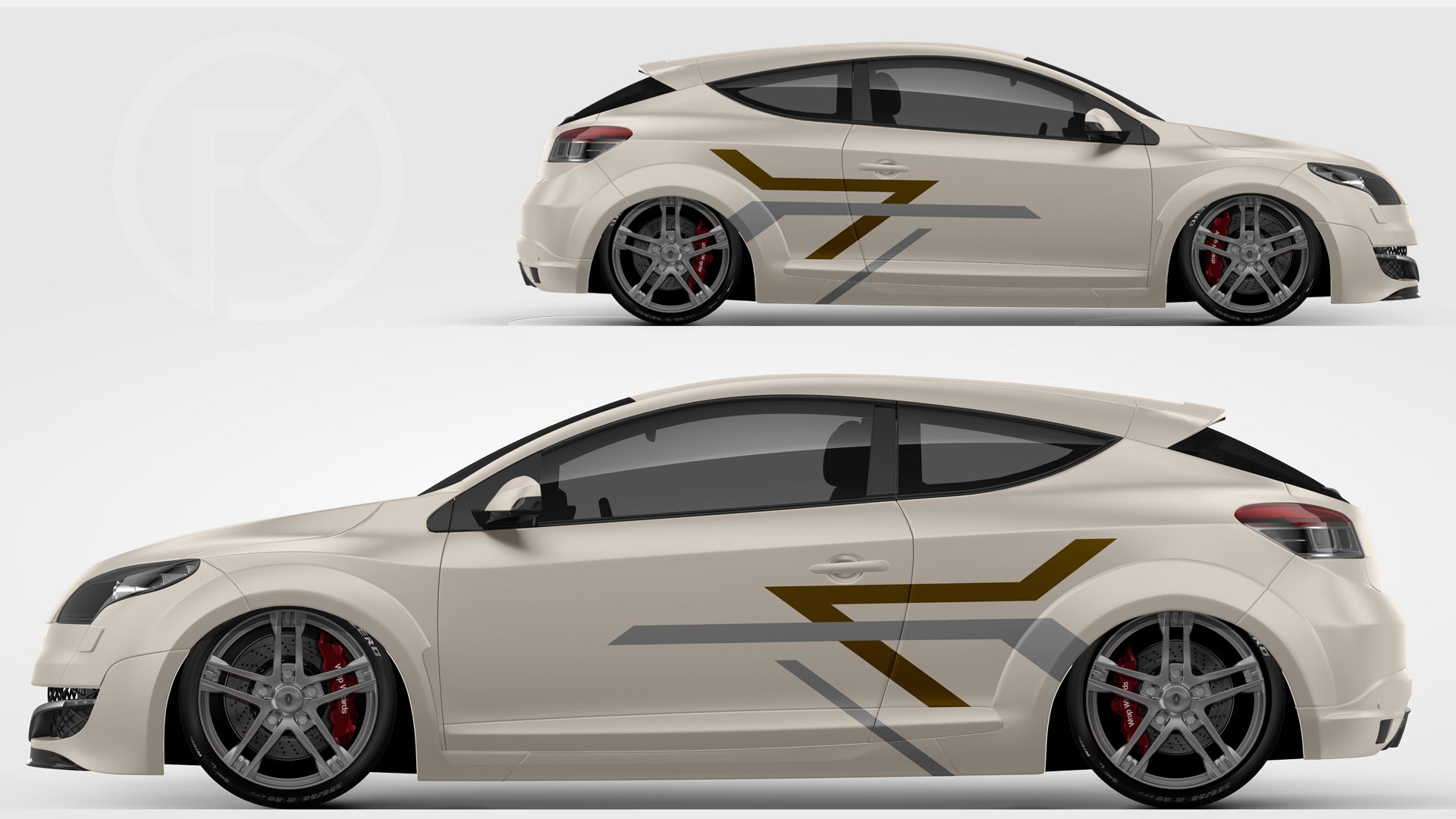 Fahrzeug Design Aufkleber Set Car Streifen CarWrapping #079