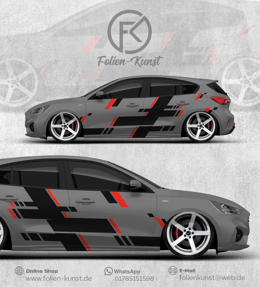 Motorsport Tuning Design Folien Fahrzeug Aufkleber Dekor #249