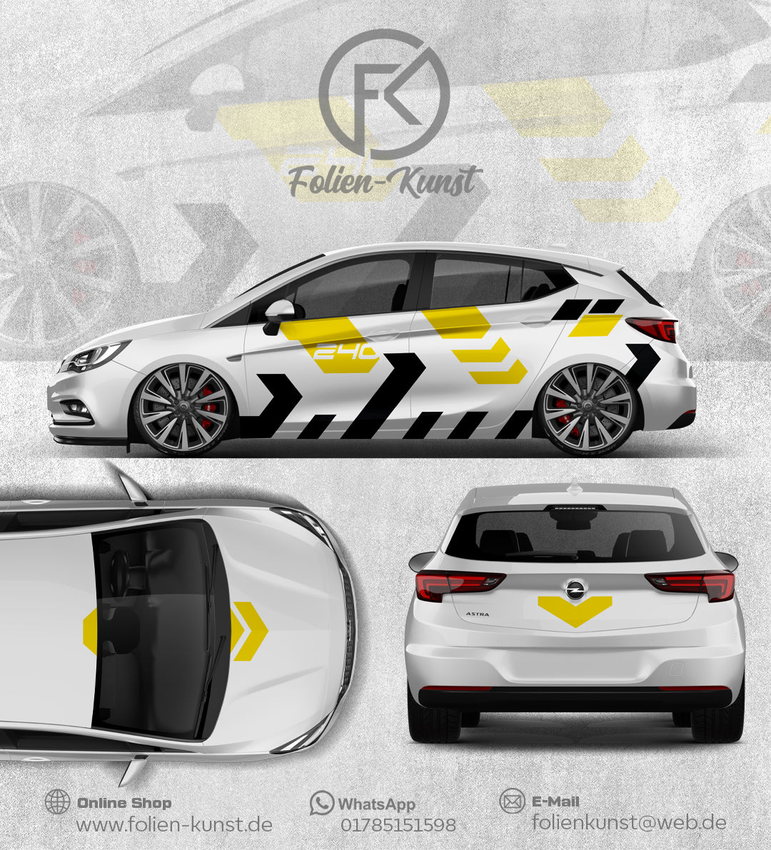 Folien Design Aufklebet Set Dekor Wrap Style Universal Tuning #257